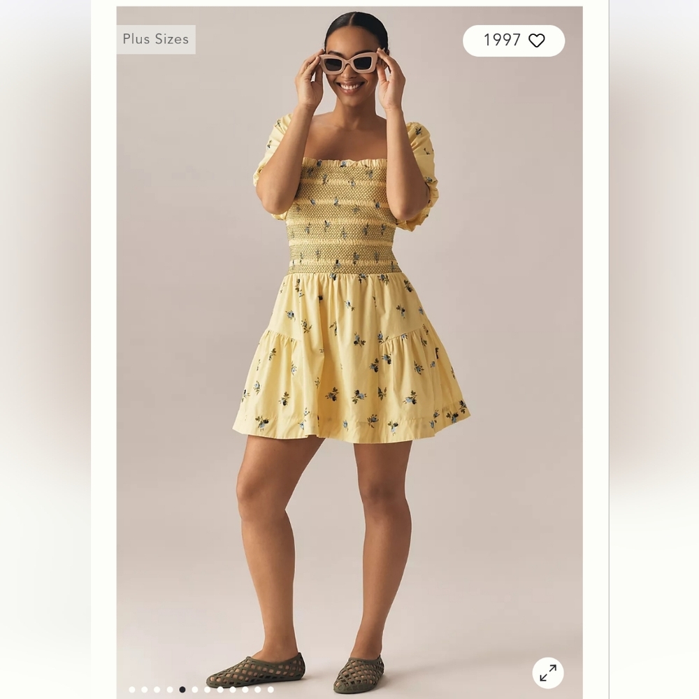 NWT Anthropologie Floral Smocked Dress